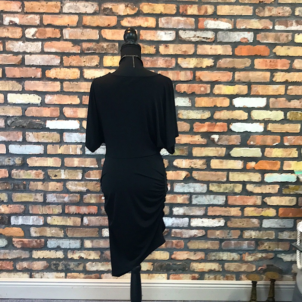 Forever 21 Black Body Con Ruche Dress - Medium - Picture 5 of 6